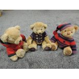 Three modern Harrods Year Teddy Bears 2000 2003 and 2004
