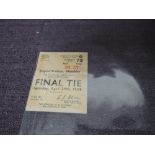 A 1939 F A Cup Final Ticket, Saturday April 29th, North Terrace Seats, G72, Row 28 Seat 57