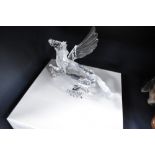 A crystal glass Swarovski figure study of a Pegasus with box