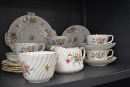 A collection of Minton Marlow S309 to include cups and saucers,sugar,creamer and plates.