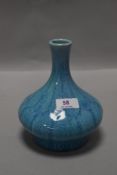 A Pilkingtons royal Lancastrian vase,circa 1920, of squat baluster form having mottled blue gloss