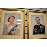 A pair of Royal related prints of HM Queen Elizebeth and HM the Duke of Edinburgh.