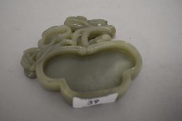 A Chinese carved jade ink or mixing pot.
