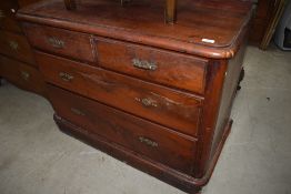 A Victorian mahogany dressing chest (no back) of two over two drawers, width approx. 106cm, please