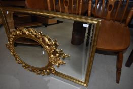 Two gilt frame mirrors