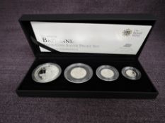 The 2012 United Kingdom Elizabeth II Britannia Four Coin Silver Proof Set in original box with
