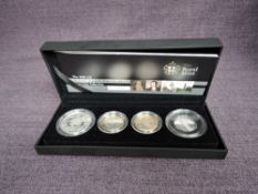The 2009 United Kingdom Elizabeth II Piedford Silver Proof Four Coin Collection in original box with