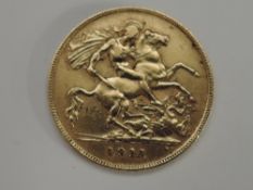 A 1911 Edward VII Gold Half Sovereign