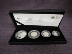 The 2011 United Kingdom Elizabeth II Britannia Four Coin Silver Proof Set in original box with