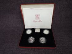 A Queen Elizabeth II 1984-1987 United Kingdom 1 Pound Silver Proof Coin Collection, in original