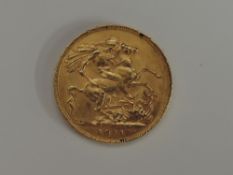 A 1911 George V United Kingdom Gold Sovereign