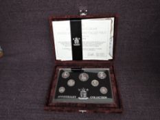 A 1996 Queen Elizabeth II The United Kingdom Silver Anniversary Coin Collection, includes 7 Coins, 1