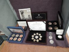 A Collection of GB and World Coins and Medallions including three Olympics £5, 175th Anniversary
