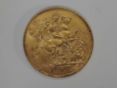 A 1910 Edward VII Gold Half Sovereign
