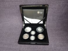 A 2011 United Kingdom Elizabeth II Silver Coin Celebration Set, six coins in original box with