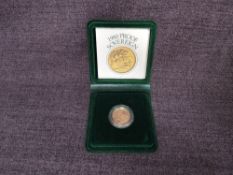 A 1980 Queen Elizabeth II Gold Proof Sovereign in original box with certificate