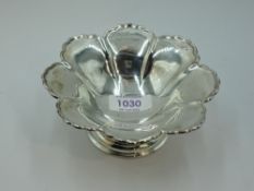 A small silver bon bon dish of flower head form on circular pedestal, Sheffield 1904, Z