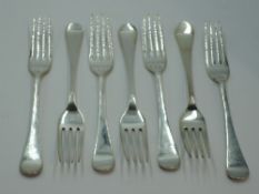 Seven silver dessert forks of plain form, Sheffield 1911/15/17, Cooper Brothers and son Ltd,
