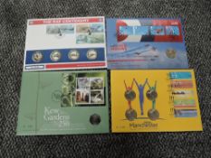 Four Coin Covers, 2009 Kew Gardens Fifty Pence, 2002 four Two Pound Manchester Commonwealth Games,