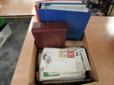 A box of GB First Day Covers, loose and in albums, Penny Red Cover seen, 1949 Universal Post, 1948
