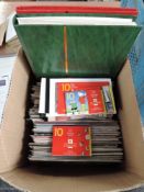 A box containing GB Stamps including Booklets, Presentation Packs and two albums, all mint or