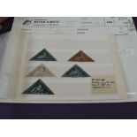 Four Cape Of Good Hope Triangular Stamps, Two Red One Penny and Two Blue Four Pence, all used, a