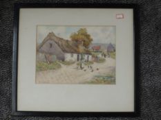 A watercolour, D Small, Croft, 21 x 28cm, plus frame and glazed