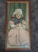 A chromo print, Playing Grandmother, from the Grt Atlantic and Pacific Tea Co, dated 1890, 70 x