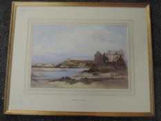 A watercolour, Eyres Simmons, Carteret Normandy, signed, 30 x 44cm, plus frame and glazed