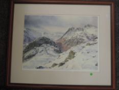 A Ltd Ed print, after Jill M Aldersley, Side Pike and the Langdales, signed and num 165/850, 38 x