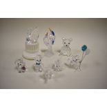 A collection of Swarovski crystal figures; Fish,Elephant,Bears, Kingfishers and others.