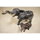 Two Beswick Elephants with trunk stretched 998 and 974, both gloss.