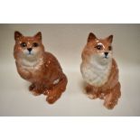 Two Beswick tabby cat figures both no 1867