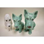 A trio of Sylvac dogs. terrier 1208,terrier 1207 and white gloss 'Sad Sam'.