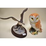 A Beswick study of a barn owl 2026 and a Border fine arts study of a Osprey