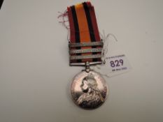 A Queens South Africa Medal to 2893 SERJT:A.NIVEN.K.O.SCOT.BORD. With three clasps, Transvaal,