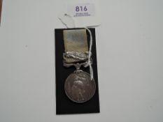 A 1854 Crimea Medal with Sebastopol clasp and ribbon to John Allan.71st Foot