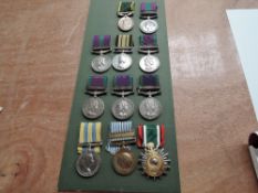A collection of eleven Medals in a display frame, General Service Medal 1918-62 George VI D.Jones (