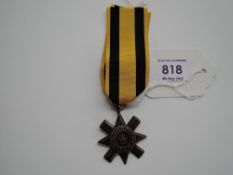 A 1896 Ashanti Star with ribbon, unnamed as issued