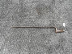 A British Socket Bayonet no scabbard, possibly pattern 1842 Bayonet with Lovells Lug, socket