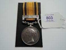 A 1879 South Africa Medal to Troopr.F.Barnes.Nat.L.Horse with 1879 clasp and ribbon (this was the
