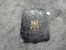A Officers black leather Sabretache with large Royal Artillery Badge on front