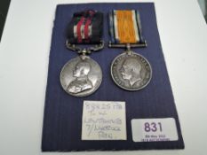 A Military Medal WW1 Pair, Military Medal and British War Medal to 88825 PTE.T.W.LEWTHWAITE 7/L'