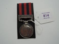 A India General Service Medal 1854 with Burma 1885-7 clasp and ribbon to 600.Pte.J.Edwards.A.Coy.R.