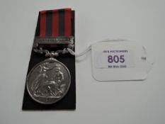 A 1854 India General Service Medal to 2246 PTE.J.McCarthy.2nd Bn Border Reg with Wazirstan 1894-5