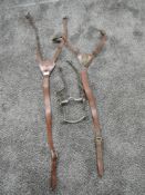A collection of leather & metal Horse Tack for the Infantry Mounted Officers including Pelham Bit