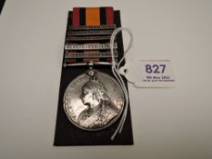 A Queens South Africa Medal to 30113 TPR.W.E.COCKER.105th COY.IMP.YEO. With five clasps, South
