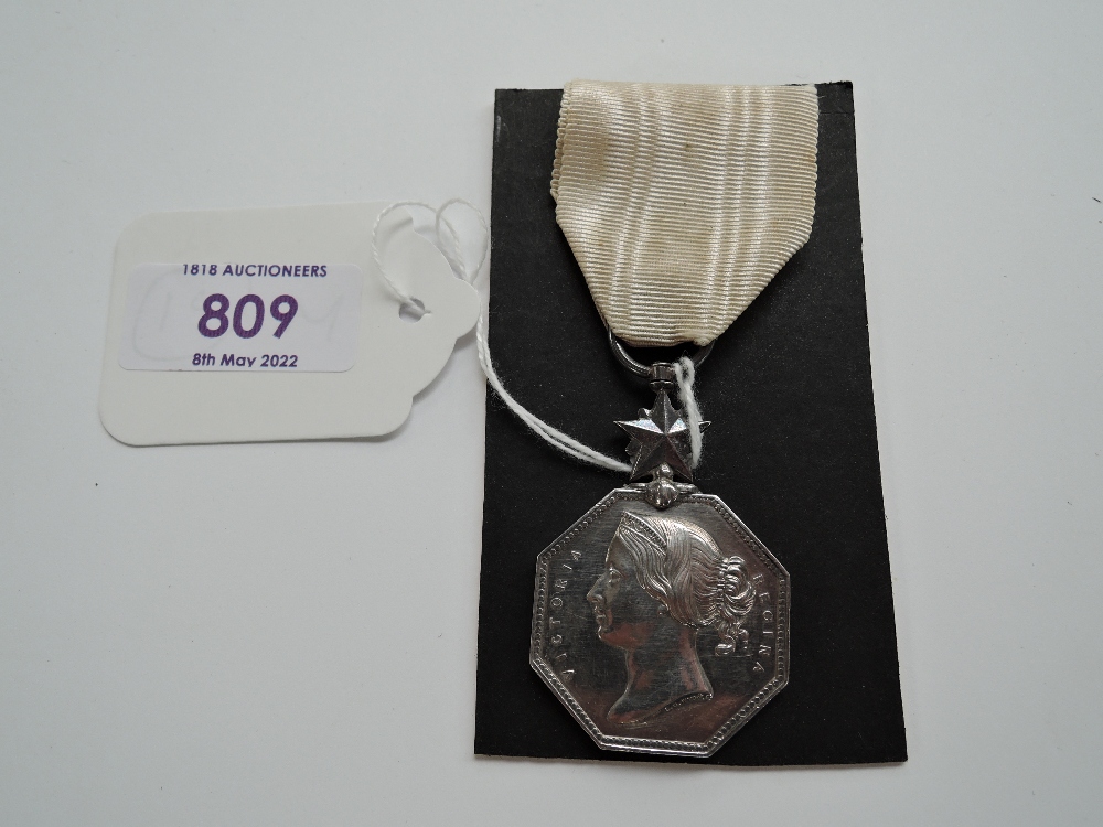 The Arctic Medal 1857, unnamed with ribbon, awarded retrospectively for expeditions to the Polar