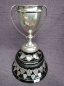 A Silver Trophy by Elkington & Co for The Sawrey Miniature Rifle Club presented by RH Edmondson