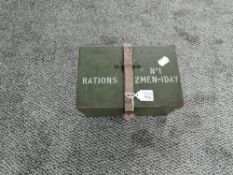 A British Jes/57 Metal Ration Box, Rations No1 2 Men-1Day